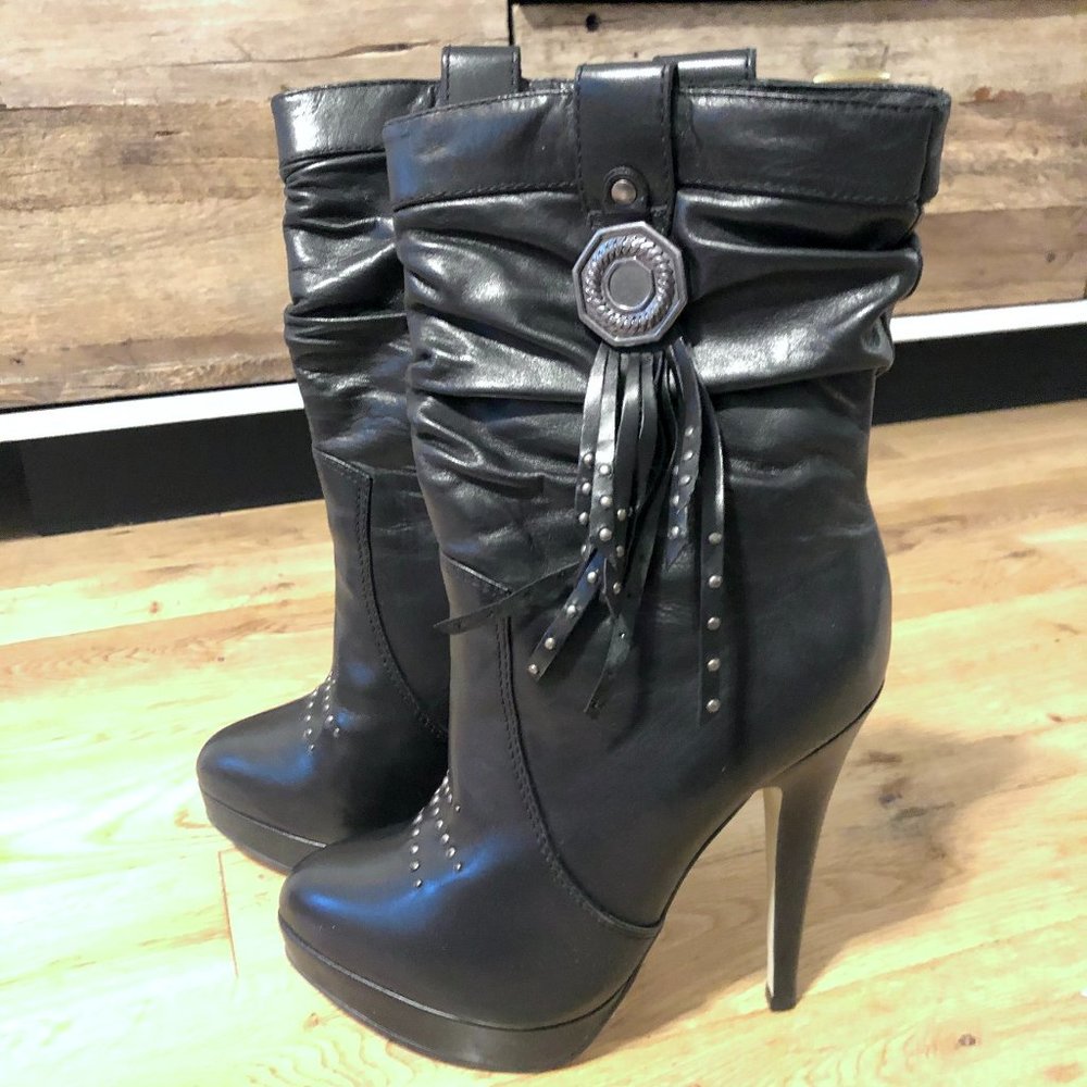 Carvela black studded sizzle ankle  boot